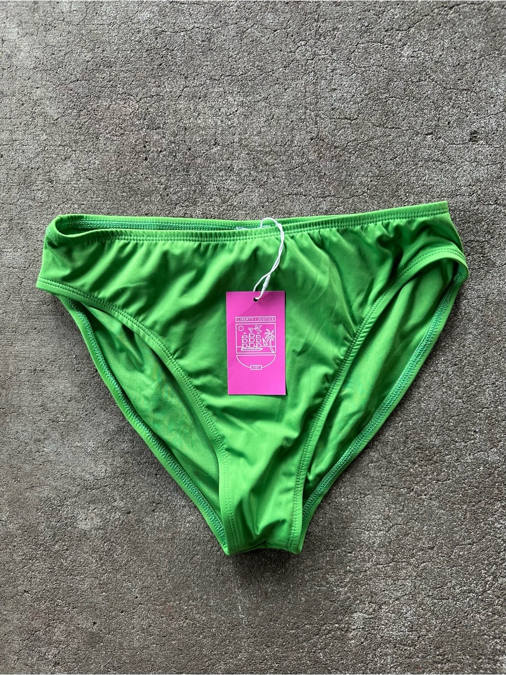Liberty & Justice Green Classic Cheeky Bikini Swim Bottom